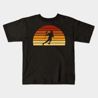 Vintage Sunset Lacrosse Gift For Lacrosse Players Kids T-Shirt